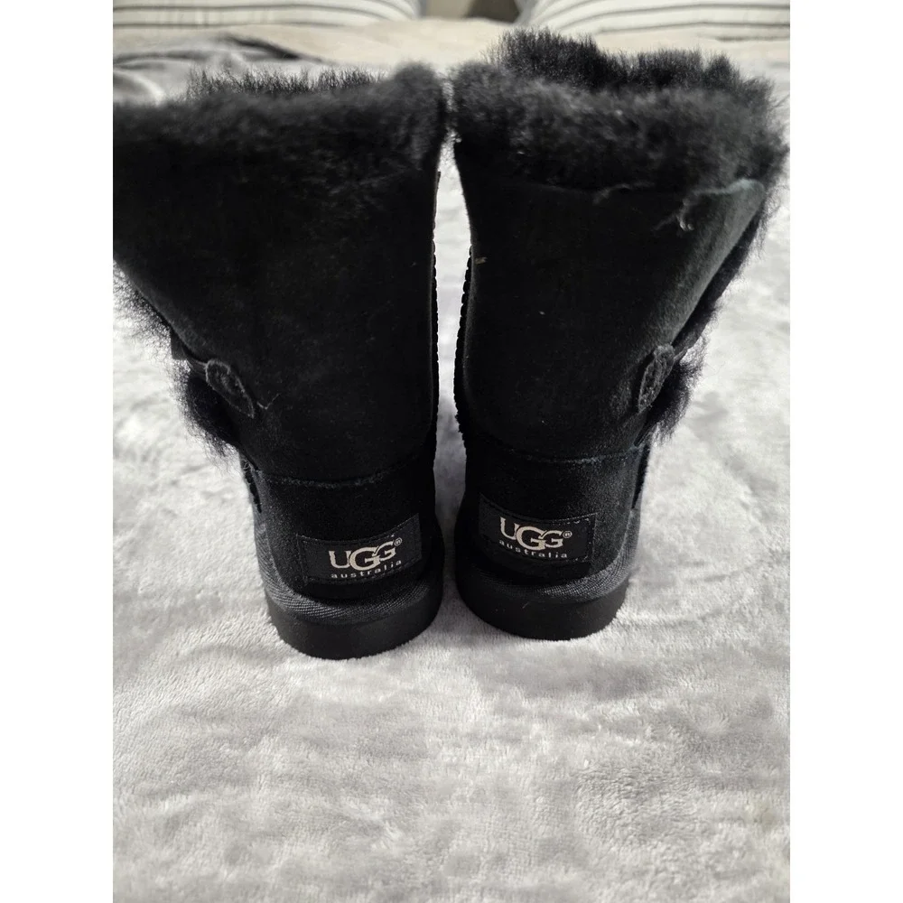 NEW Ugg Australia Bailey Button Toddlers Size‎ 8 Black Suede Boot 5991T